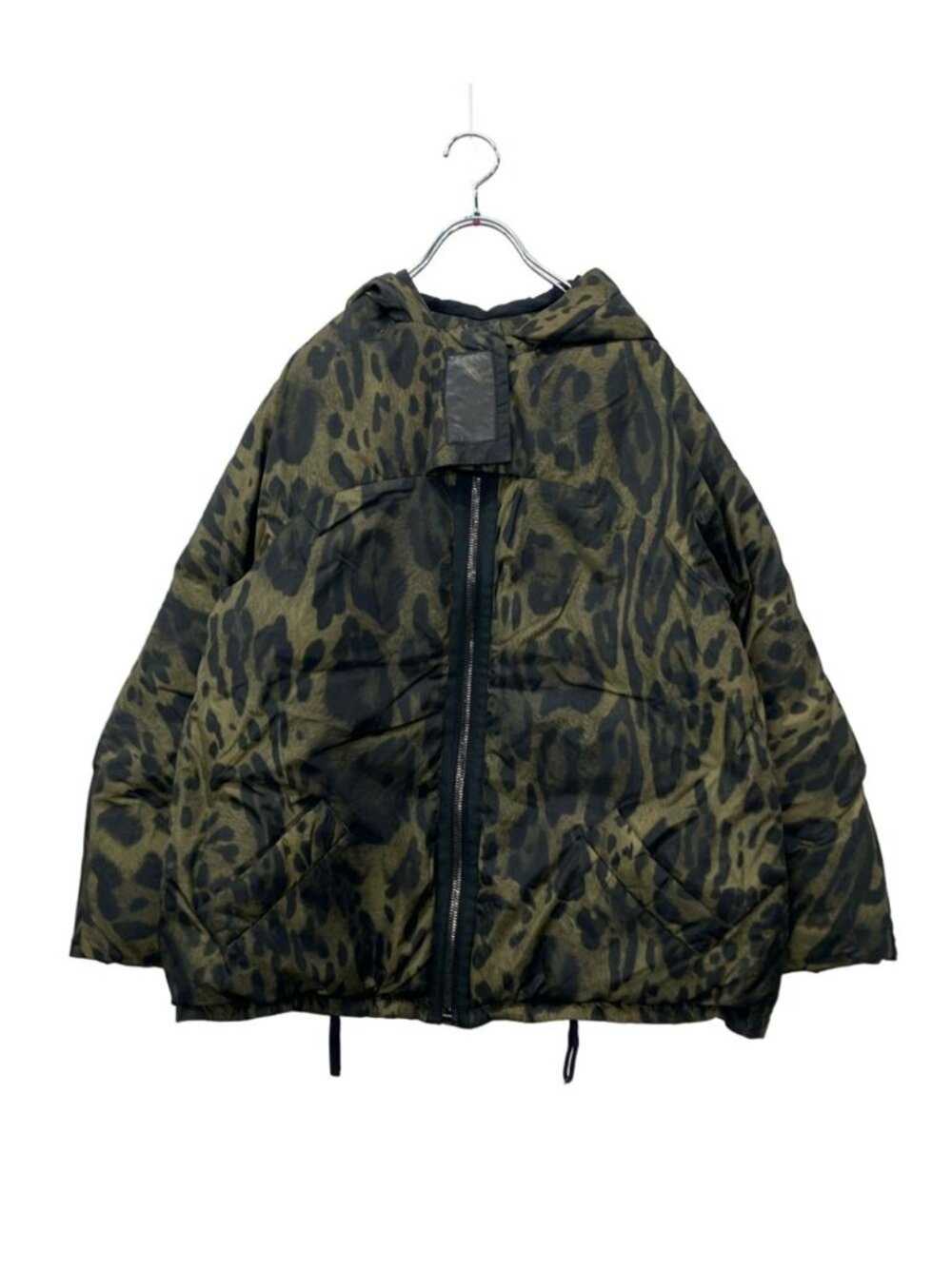 Moncler Gamme Rouge Down Jacket Leopard Print Hooded Zip Odile 0